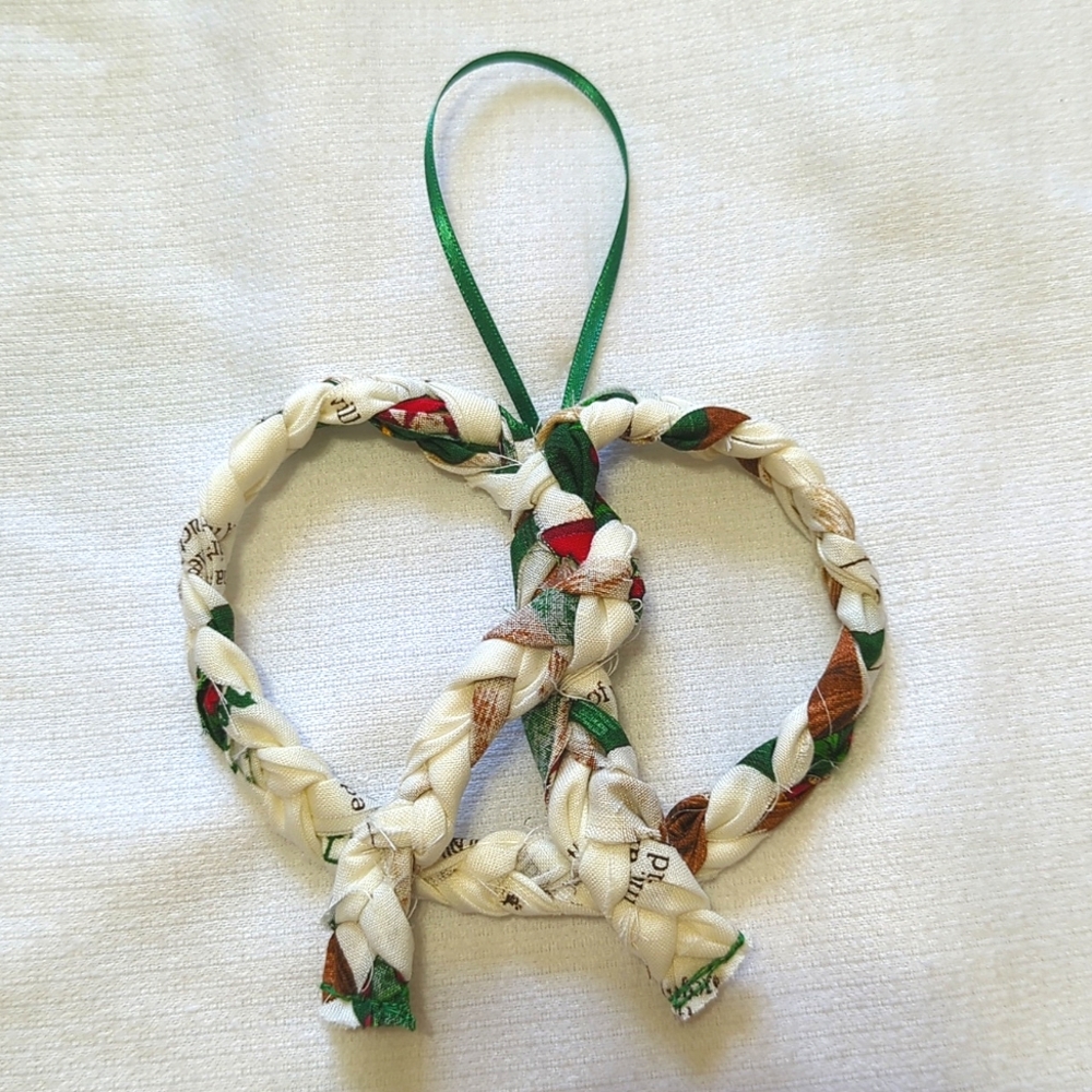 Hand Crafted Christmas Tree Ornament Pretzel-Shaped handmade!
